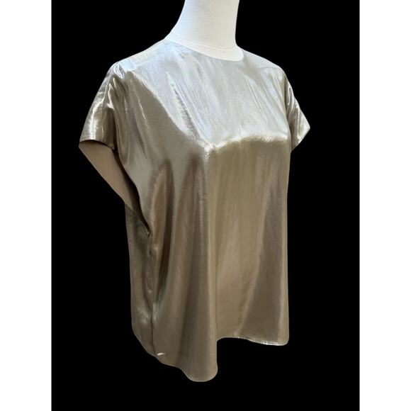 Banana Republic Large NEW WITH TAGS Liquid Metallic Flowy Blouse Top SLinky - Picture 8 of 14